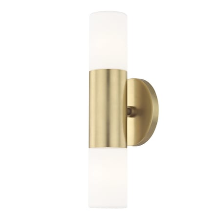 Mitzi Lola 2 Light Wall Sconce 4.75 In. Aged Brass H196102-AGB