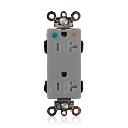 Leviton Straight Blade Receptacle, 5-20R, 20 A, 125V AC, Flush Mount, Isolated Ground MDT83-IGG