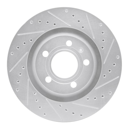 Dynamic Friction Co DFC Brake Rotor - Drilled and Slotted - Silver 631-73032R