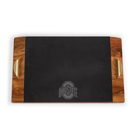 Picnic Time Family Of Brands NCAA Ohio State Buckeyes Covina Acacia and Slate Serving Tray 957-07-512-443-0