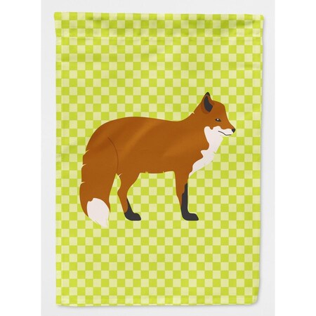 Carolines Treasures Red Fox Green Flag Garden Size BB7702GF