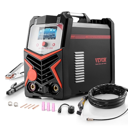 Vevor TIG Welder 6-In-1 AC/DC Welding Machine Pulse Spot MMA Stick IGBT LED ACDC TIG-200