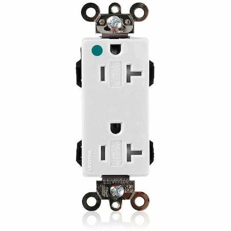 Leviton Illuminated Decora Receptacle, 20 Amp, 125 Volt MT163-ILW