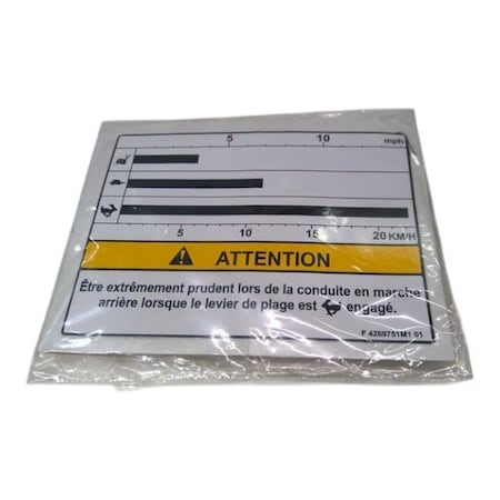 Agco DECAL/CAUTION REV SPEED, AGCO OEM 4269751M1 4269751M1