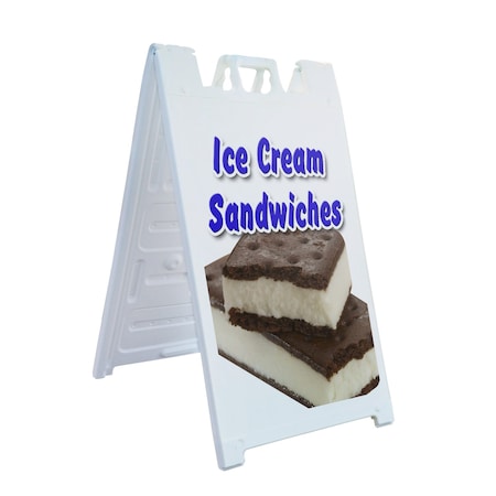 Signmission Ice Cream Sandwiches, A-Frame & 2 Sign Inserts, Heavy-Duty Plastic Frame SBHD-C-2436-Ice Cream Sandwiches