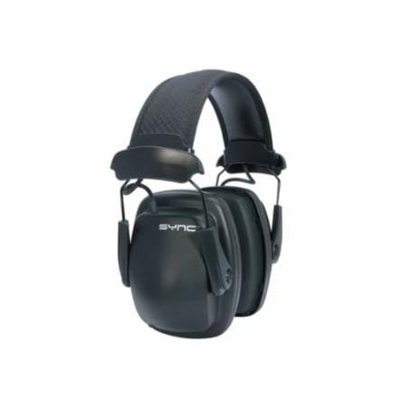 Howard Leight Sync Stereo Earmuff, 25 dB NRR, Black, Over the Head, 2PK 154-1030110