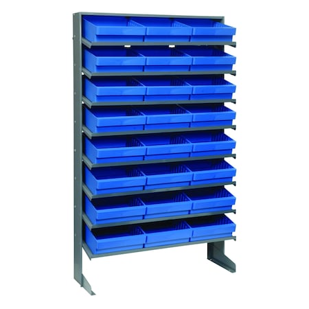 Quantum Storage Systems SINGLE SIDE PICK RACK W/24 BLUE BINS QPRS-801BL
