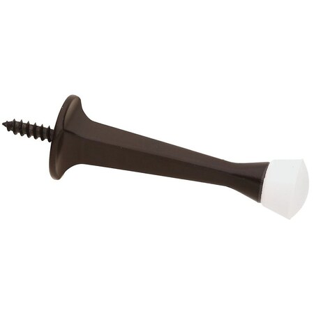 National Hardware Door Stop, 1 in Dia Base, 3 in Projection, Die-Cast Zinc/Plastic/Rubber, Oil-Rubbed Bronze N331-355