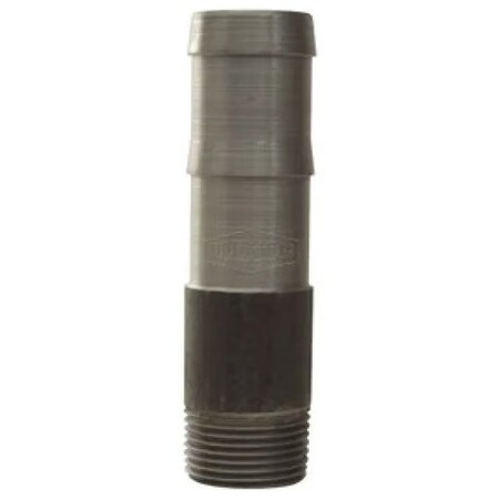 Dixon King Round Nipple, 1/4 x 1/2 in Nominal, MNPT x Hose, Steel, Unplated, Domestic KRN422