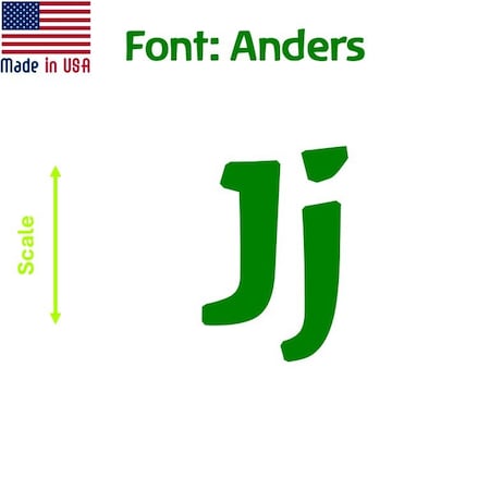 Aacc Self-Adhesive Vinyl Letter: j, Scale: 4 in. Color: Green Font: Anders by, 4PK AACC-Anders-lj-Green-I4x4