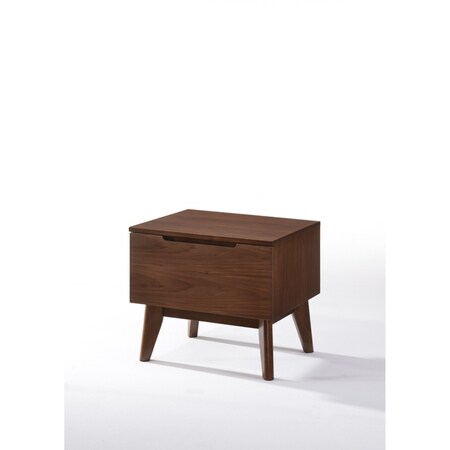 Homeroots Mid Century Modern Walnut Veneer Nightstand 473014