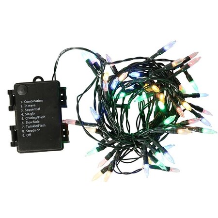 Hometown Holidays Santas Forest LED Mini Lights, Mini/Christmas, 50-Lamp, LED Lamp, Multi Lamp, 10 ft L 03720