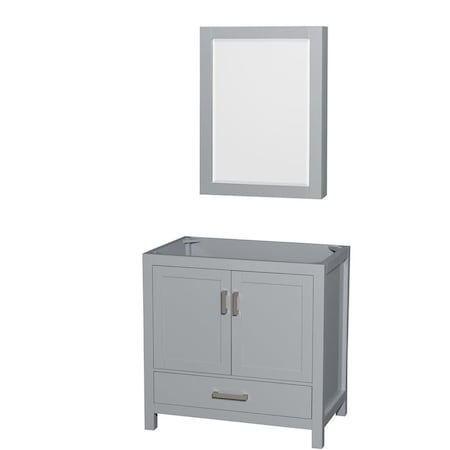 Wyndham Collection Sheffield 36 in. Single Bathroom Vanity with Medicine Cabinet, Gray WCS141436SGYCXSXXMED