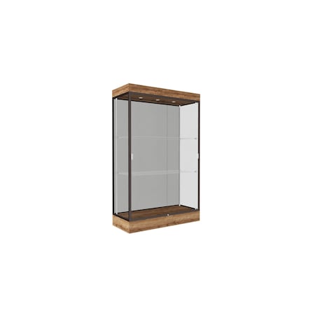 Ghent 76''H x 48''W x 20''D Edge Display Case 6'' Base w/ Harbor Back & Dark Bronze Frame 92LFHB-BZ-PUO