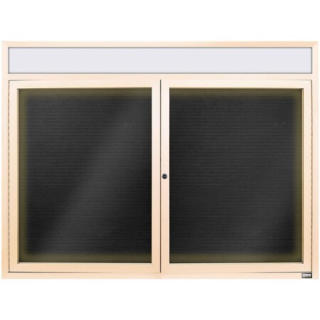 Aarco Illuminated Enclosed Letter Board Directory w/ Powder Coated Ivory Al Frame and Header, 36''Hx48''W ADC3648HIIV
