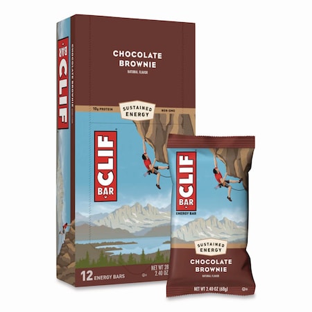 Clif Bar Energy Bar, Chocolate Brownie, 2.4 oz Bar, 12PK CCC50180