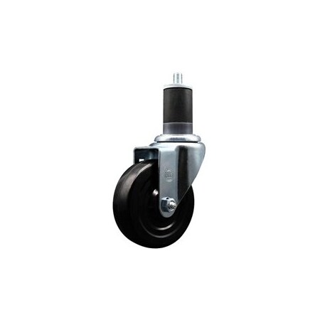 Service Caster 4'' SS Soft Rubber Wheel Swivel 1-5/8'' Expanding Stem Caster SCC-SSEX20S414-SRS-158