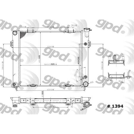 Global Parts Distributors Radiator 1394C