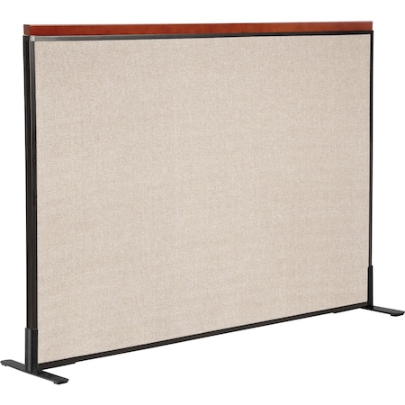 Global Industrial Interion Deluxe Freestanding Office Partition Panel, 60-1/4"W x 43-1/2"H, Tan 694848FTN