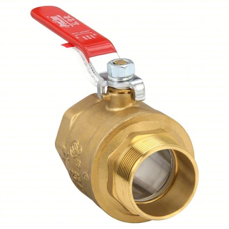 Zoro Select 2" FNPT x MNPT Brass Ball Valve Inline 107-328