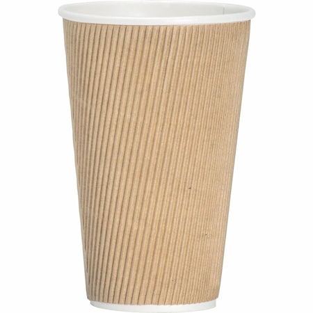 Genuine Joe 16 oz Ripple Hot Cups - Brown, 125PK GJO11257BD