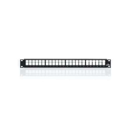 Leviton 24-Port Panel Unloaded Hd, Quickport W/Wire Mgmt Bar, Black 1U 49255-H24