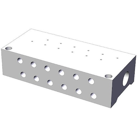 Smc Valve Manifold, 81 1/2 mm L, 20 mm H SS5YJ3-41-06-M5T