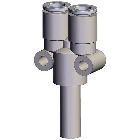 Smc Push-Fit Wye Fitting, White, Rigid KQ2X07-09A