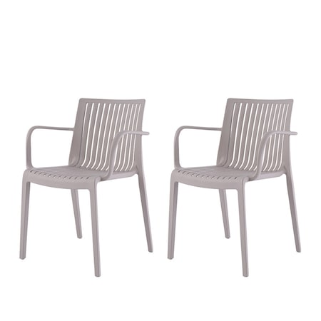 Lagoon Milos Resin Stackable Armchair with Slatted Back, 2PK 7203G6-ASLGS