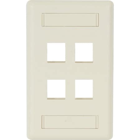 Black Box Gigastation2 Wallplate, 4-Port Single-Ga WPT474