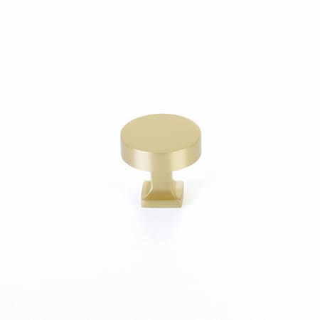 Schaub 1-1/4in Diameter Haniburton Cabinet Knob with Square Base Satin Brass Finish 469-SB