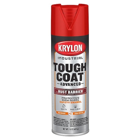 Krylon Industrial Spray Paint, Safety Red, Gloss, Solvent, 15 oz K00639008