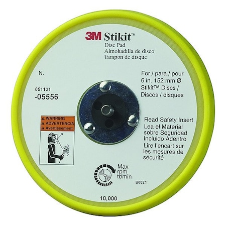 3M Low Profile PSA Disc Backup Pad, 5 in Dia 05655