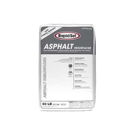 Rapid Set Asphalt Resurfacer, Bag, 2500 lb, PK50 185380050