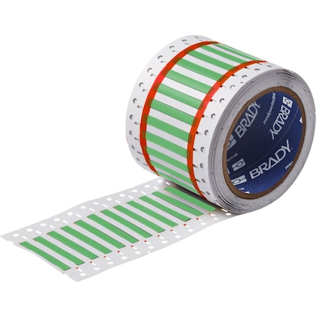 Brady PermaSleeve HX Heat Shrink Double Sided Wire Marking Sleeves, Green, 0.187 in. Dia x 0.5 in. W 2HX-187-2-GR-4