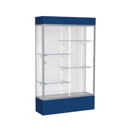 Ghent Lighted Floor Display Case 48x80x16, White 3174WB-SN-NY