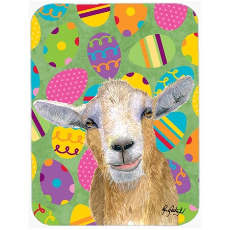 Carolines Treasures 15 x 12 In. Eggtravaganza Goat Easter Glass Cutting Board Large Size RDR3021LCB