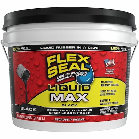 Flex Seal Flex Liquid MAX Black 2.5 Gal., 2.5 gal, Black, Rubber Base LFSMAXBLK02