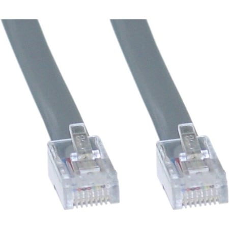 Cable Wholesale Telephone Cord (Data), RJ45 8P / 8C, Silver Satin, Straight, 14 foot 8103-88114