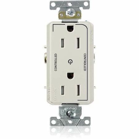 Leviton Dec Plus Dup 15A 125V TR 2Mrk-Ctrl LtAl TDR15-S2T