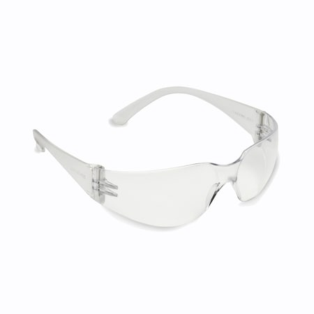 Bulldog Safety Glasses, Scratch-Resistant, Clear Polycarbonate Lens, Wrap-Around Frame EHF10S