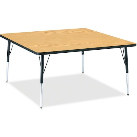 Jonti-Craft Berries Square Activity Table, 48 in. x 48 in., A-height, Oak/Black/Black 6418JCA210