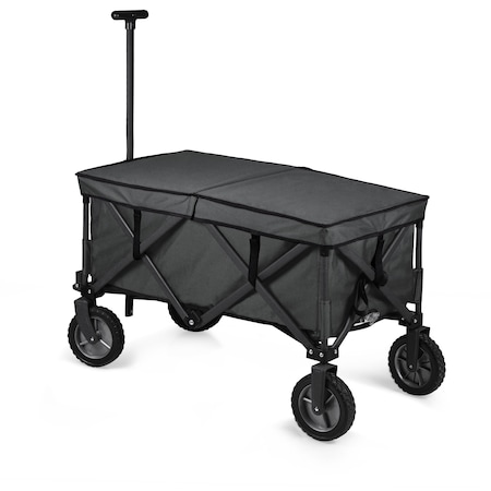 Picnic Time Family Of Brands Adventure Wagon Elite Portable Utility Wagon with Table & Liner, Dark Gray 739-85-679-000-0
