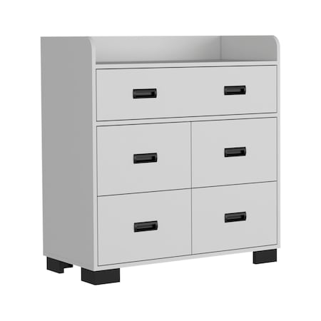 Homeroots 34" White Five Drawer Dresser 544016