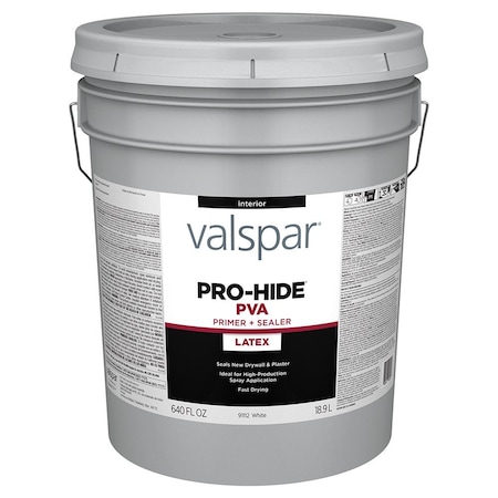 Valspar 5 Gal 91112 White Pro-Hide Interior Latex PVA Primer & Sealer 91112