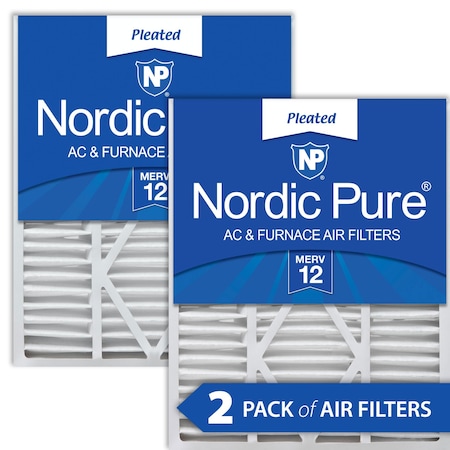 Nordic Pure 20x25x5 Pleated Air Filter, High Capacity, Electrostatically Charged Synthetic Media, MERV 12, 2 PK 20x25x5_1/4GCAM12-2
