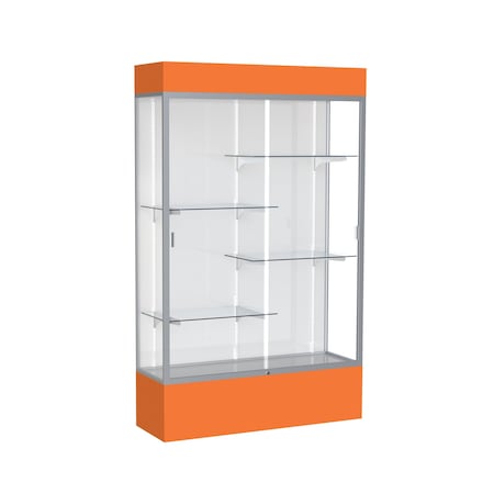 Ghent Lighted Floor Display Case 48x80x16, White 3174WB-SN-OR