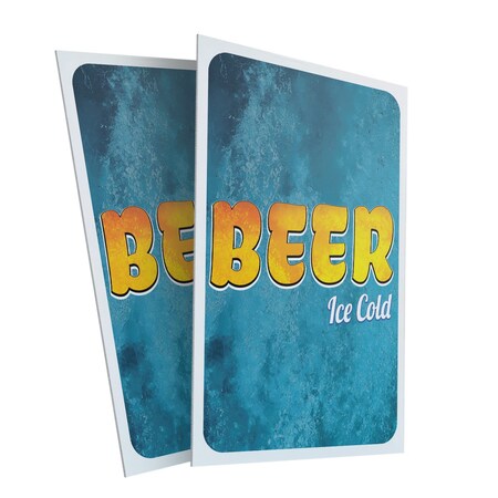 Signmission Beer Ice Cold, Plastic Signs Only 24 Inch x 36 Inch, Corrugated Plastic, 2PK CSB-2436-2PACK-30349