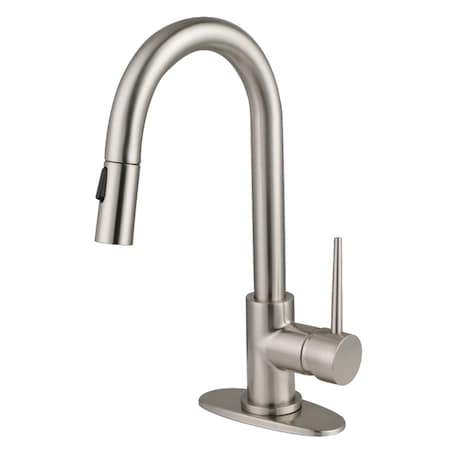 Kingston Brass Single-Handle Pull Down Sprayer Bar Faucet, Brushed Nickel LS2468NYL