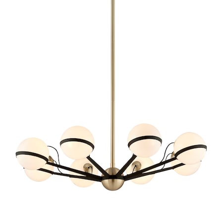 Troy Lighting Ace 8 Light Chandelier 37.75 In. Textured Bronze Brushed Brass F5304-TBZ/BBA